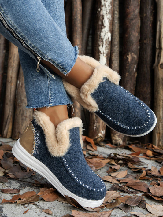 Furry Suede Round Toe Flat Sneakers Furry Suede Round Toe Flat Sneakers