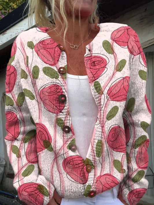 3D Digital Printing Cardigan Knitted Coat Women 3D Digital Printing Cardigan Knitted Coat Women