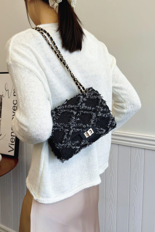 Raw Hem Denim Crossbody Bag Raw Hem Denim Crossbody Bag