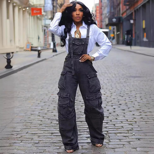 Women's Fashion Loose Denim Jumpsuit Women's Fashion Loose Denim Jumpsuit