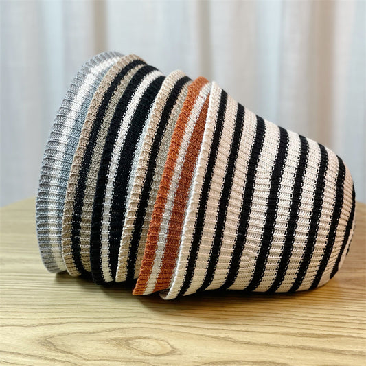 Sunshade Leisure Striped Knitted Dome Bucket Foldable Tide Bucket Hat Sunshade Leisure Striped Knitted Dome Bucket Foldable Tide Bucket Hat