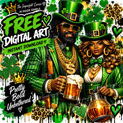 Lucky Green Couple free digital art cover - The Imperfekt Corner
