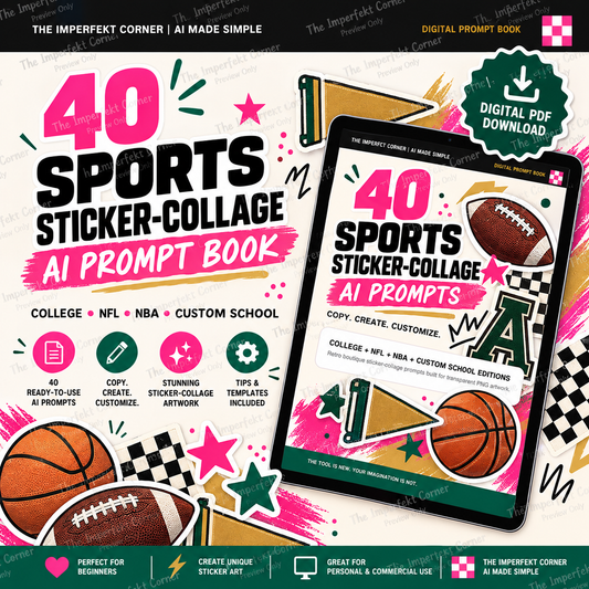 40 Sports Sticker-Collage AI Prompt Book cover