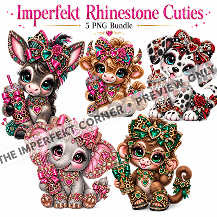 Imperfekt Rhinestone Cuties | 5 PNG Digital Bundle