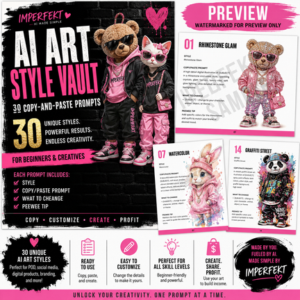 Imperfekt AI Art Style Vault | 30 Copy-and-Paste Prompts