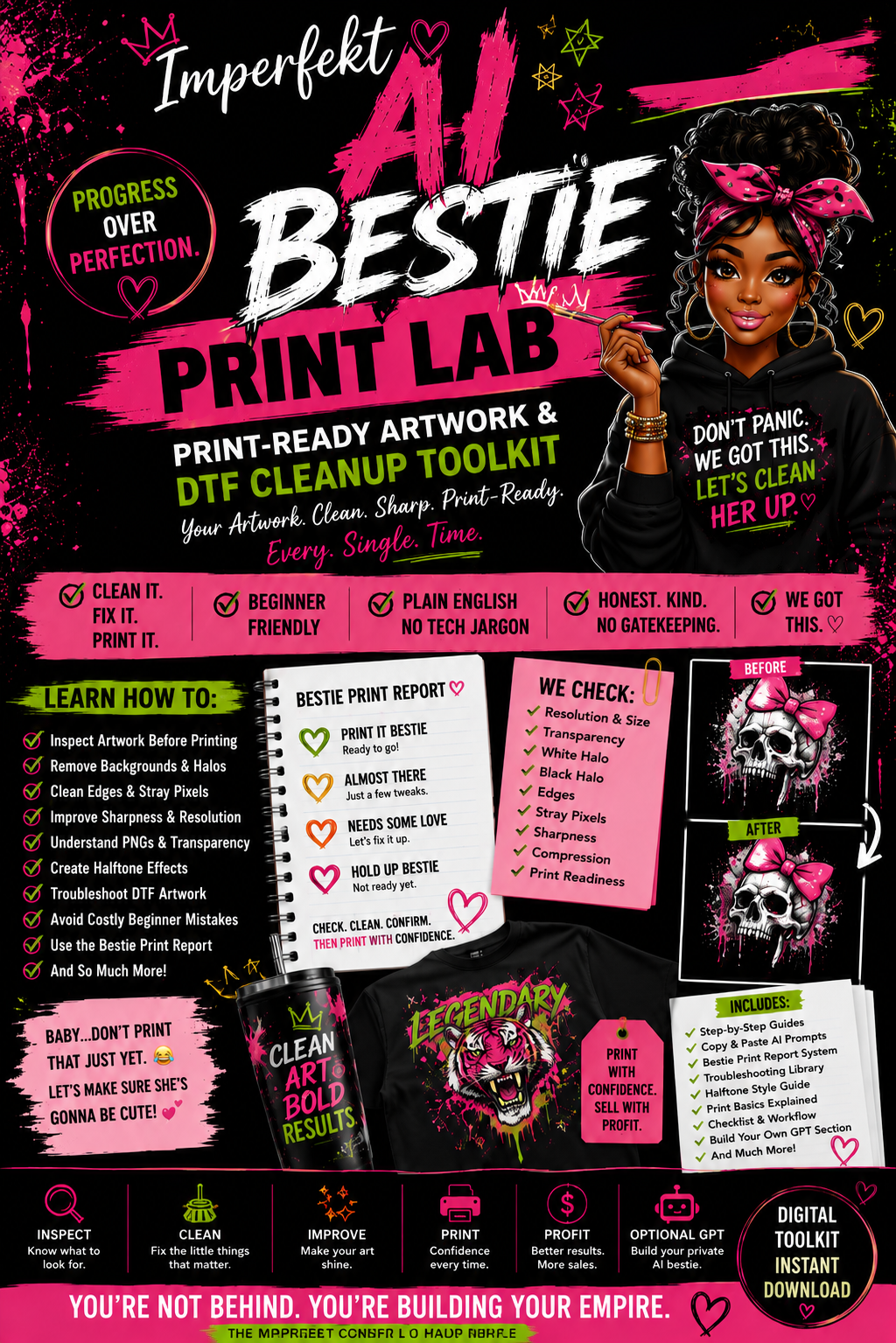 Imperfekt AI Bestie™ Print Lab | Print-Ready Artwork & DTF Cleanup Toolkit
