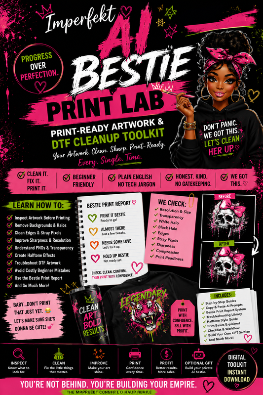 Imperfekt AI Bestie™ Print Lab | Print-Ready Artwork & DTF Cleanup Toolkit